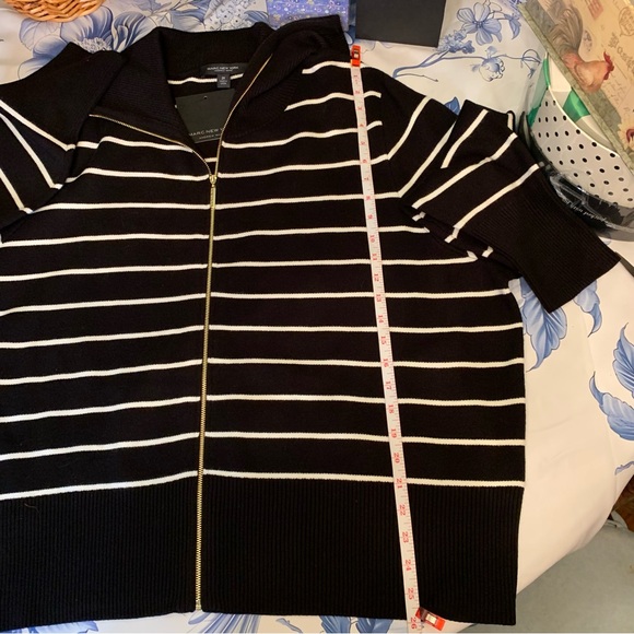 ❤️Price Drop❤️Marc New York Black and White Zippered Sweater Jacket (NWT) - Picture 11 of 14